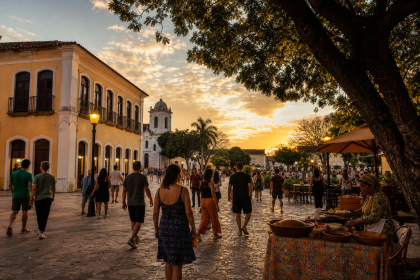 Centro histórico de Cuiabá com elementos culturais e turísticos da capital mato-grossense