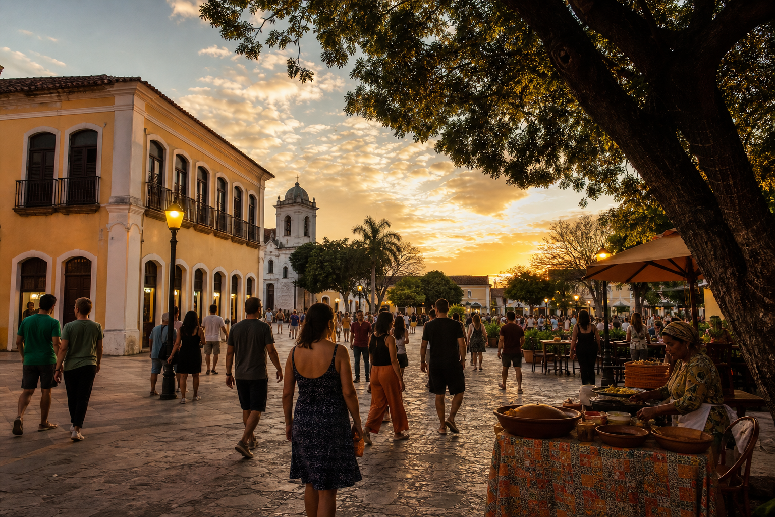 Centro histórico de Cuiabá com elementos culturais e turísticos da capital mato-grossense